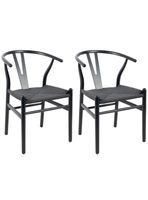 Pack 2 Sillas Comedor Novahus Wishbone Negra