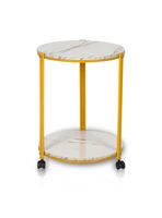 Mesa de Centro Lateral Redonda Blanca