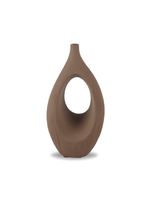 Florero Diseño Cerámica Café 26cm