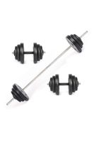 Set de Mancuernas y Barra 40,8 Kg 2 en 1 Negro