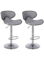 Pack de 2 Pisos de Bar Loft con Respaldo y Reposapiés Gris