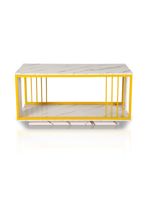 Mesa de Centro Dos Niveles Rectangular Blanca