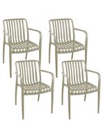 Pack 4 Sillas Terraza Plástica Giza Taupe