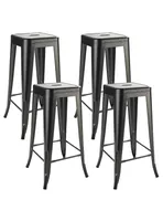 Pack 4 Pisos de Bar Metal Tolix Negro