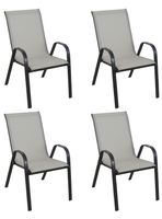 PACK 4 SILLAS DE TERRAZA  TEXTILENO Y ACERO
