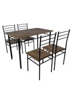 Juego de comedor 4P Capri Negro 74x70x110 cm