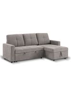 Sofá Cama 3 Cuerpos Gris 216x106x91cm Almacenaje