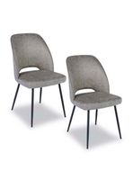 Pack 2 Sillas de Comedor Oval PU Taupe Claro