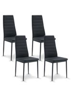 Pack 4 Silla de Comedor Boston Negro