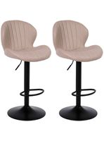 Pack 2 Pisos de Bar Lounge con Respaldo y Reposapiés Beige