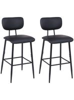 Pack 2 Pisos de Bar de Cocina Mid-Century con Respaldo Negro