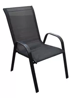 Silla de Terraza Textileno y Acero Negro