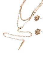 Set Collar y Aros Glob Dorado Humana