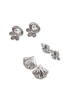 Set De 3 Aros Shell Plateado Humana