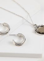 Set De Collar Meva Plateado Humana