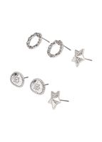 Set De 3 Aros Stars Plateado Humana