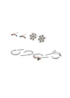 Set de 4 aros Melka Plateado ID