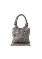 Cartera De Fiesta Bordado Flor Gris Humana