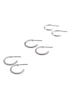 Set de 3 argollas Olga Plateado ID