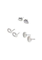 Set de 3 aros Luciana Plateado ID