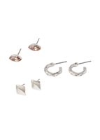 Aros Set Inna Plateado Humana