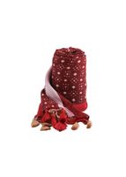 Pañuelo Estampado Rita Rojo Borlas Humana