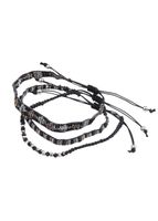 Set De 3 Pulseras Tejidas Negro Humana