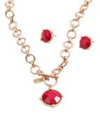 Set Collar y Aros Ruby Dorado Humana