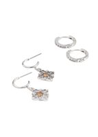 Set De 2 Argollas Plateado Humana