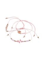 Set de 3 pulseras Pini Hilo rosado ID