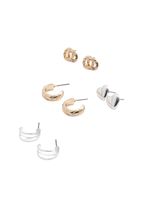 Set de 4 aros Lunaria Dorado y Plateado ID