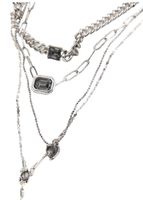 Collar Corto Triple Dust Plateado Humana