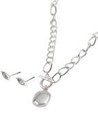 Set de aros y collar Cassie Plateado ID