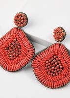 Aros Largos Bead Dorado Humana