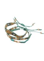 Set De 3 Pulseras Tejidas Verde Humana