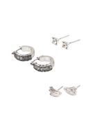 Set De 3 Aros Stones Plateado Humana