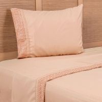 Sabana lisa  MF  Broderie Bordada 1.5 P Damasco