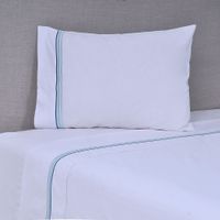 Sábana Bordada. 144 Hilos 1.5 P Line Azul