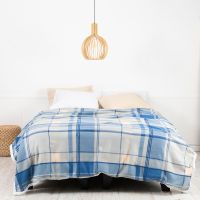 Frazada Polar-Sherpa Est. 1.5 P Tartan Azul