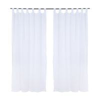 Set Cortinas Velo Lino-Presilla 140x220 Blanca