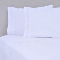 Sábana Bordada 180 Hilos King Puntos Plata