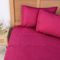 Sábana 144 H Colores Lisos King Fucsia