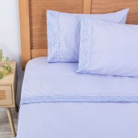 Sabana lisa  MF  Broderie Bordada 2 P Morado