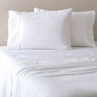 Sabana lisa  200 H Broderie Bordada Brode S.King Blanco