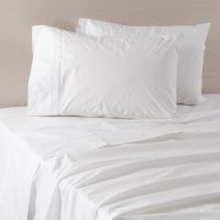 Sabana bordada 200H Cadena King Blanco