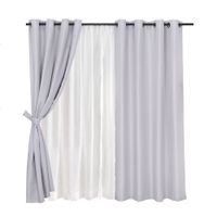 Set Cortina jqd Rustica 8pzas Argolla 140x220 Gris n