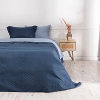 Set Quilt Liso + Sabana Liso 1.5 P Azul