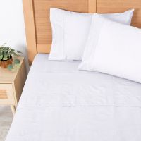 Sabana Broderie Geo King Blanco