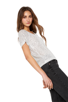 Polera Glam manga corta blanca Jacinta Tienda