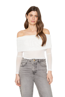 Polera Hombros Net blanca Jacinta Tienda